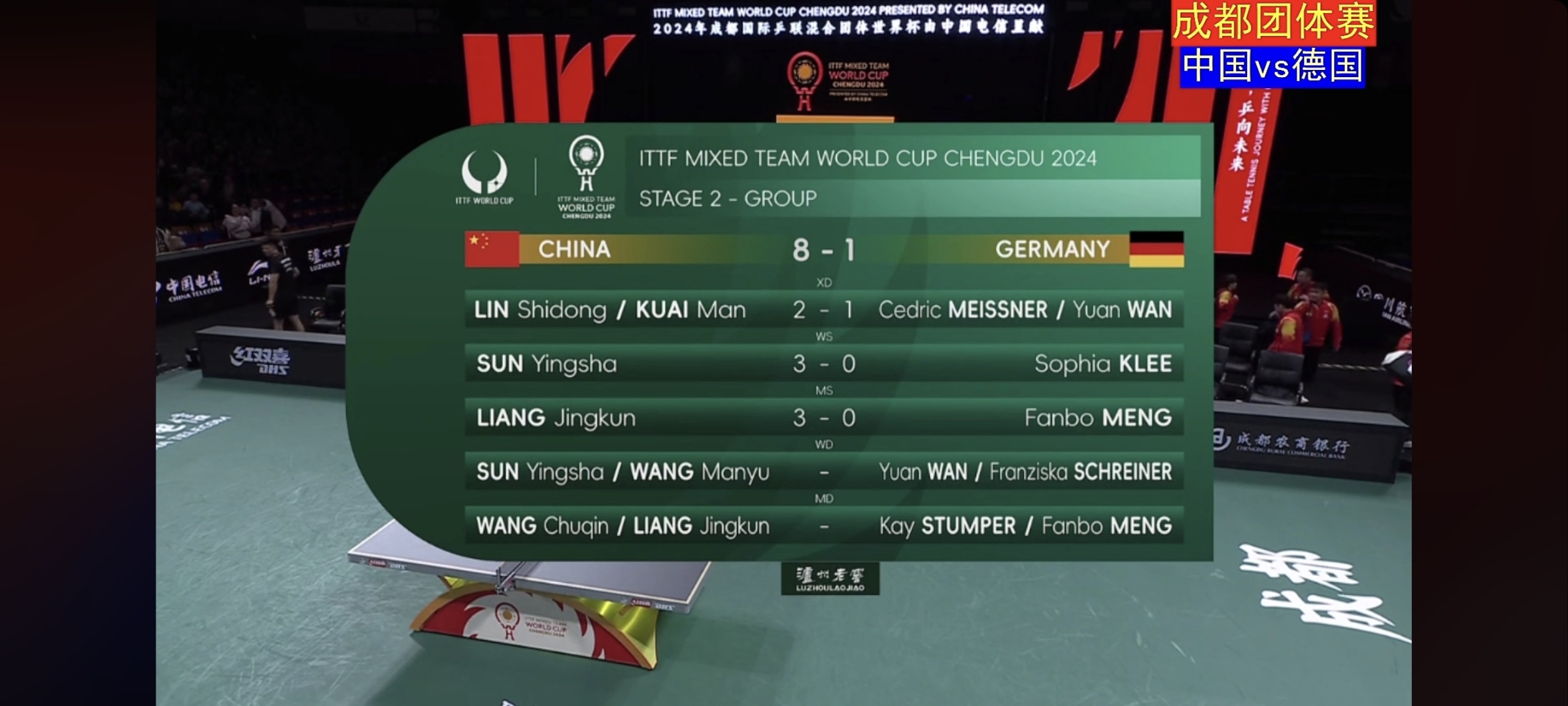 韩国队逆转德国队，梁靖崑带队取胜